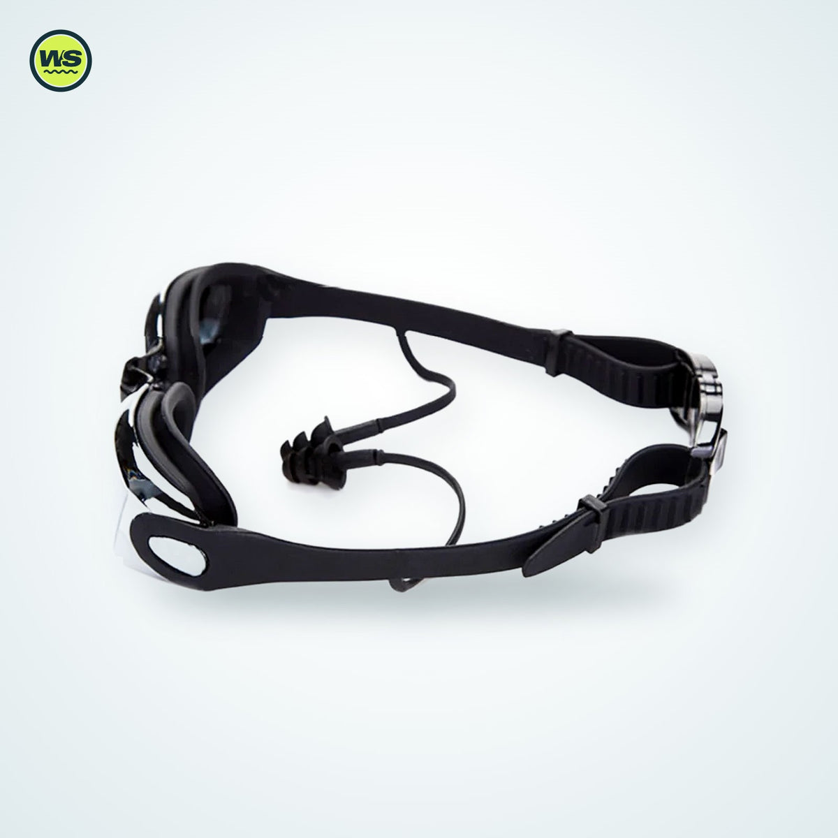 Wide-View Anti-Fog Swim Goggles with Earplugs — studio view 6