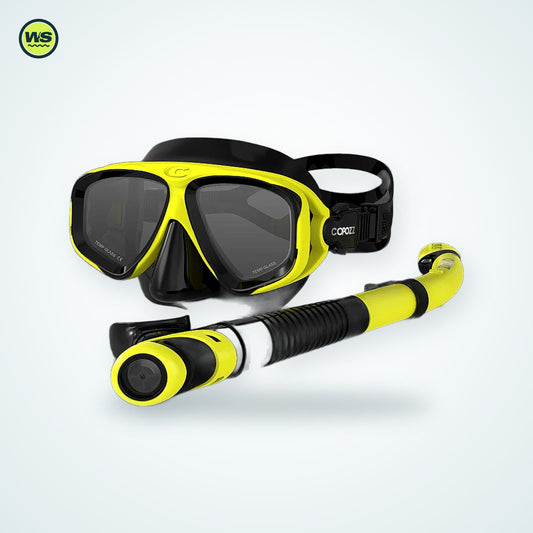 Tempered Glass Snorkel Mask & Dry Snorkel Set | Watersports Supply