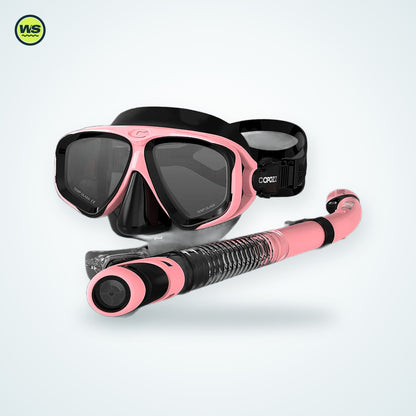 Tempered Glass Snorkel Mask & Dry Snorkel Set — studio view 2