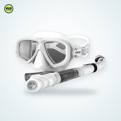 Tempered Glass Snorkel Mask & Dry Snorkel Set — studio view 4