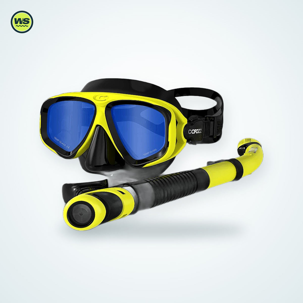 Tempered Glass Snorkel Mask & Dry Snorkel Set — studio view 5