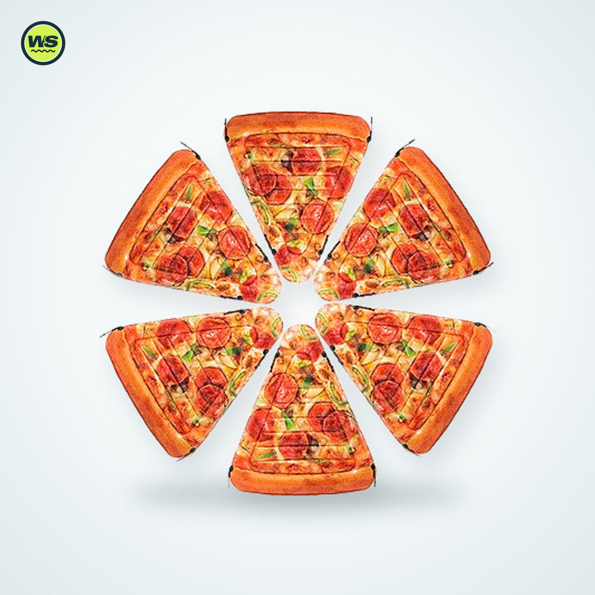 Inflatable Pizza Lounger Float — studio view 2