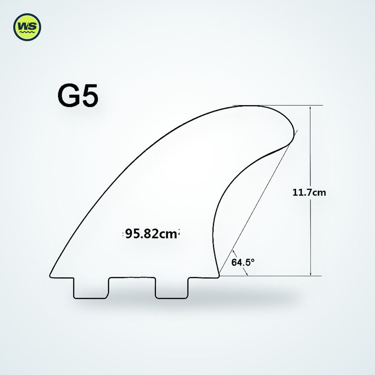 Fiberglass Honeycomb Thruster Fin Set, G5 (FCS-Compatible) — studio view 1