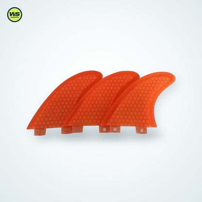 Fiberglass Honeycomb Thruster Fin Set, G5 (FCS-Compatible) — studio view 2