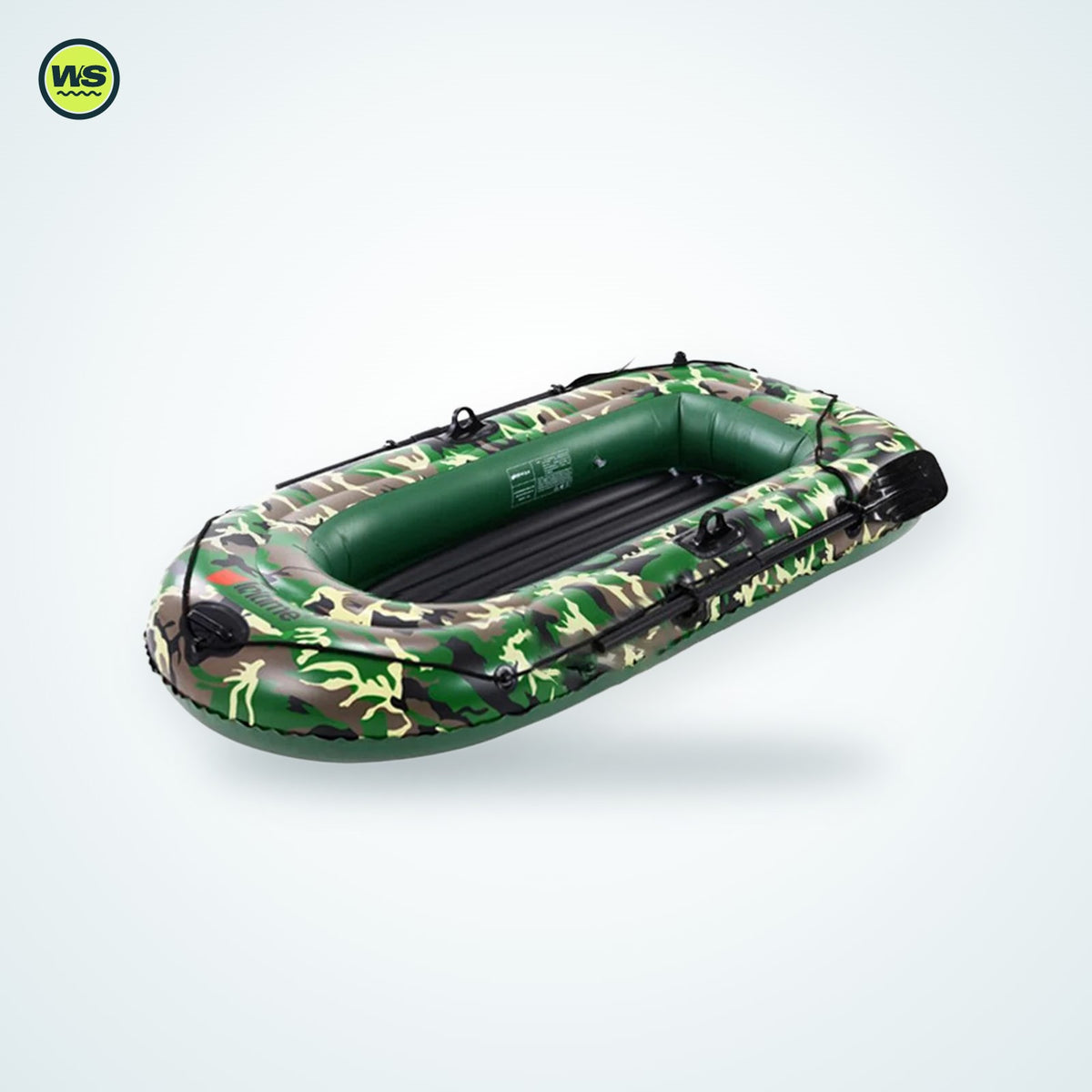 Camo Inflatable Fishing Boat (2–4 Person) — studio view 1