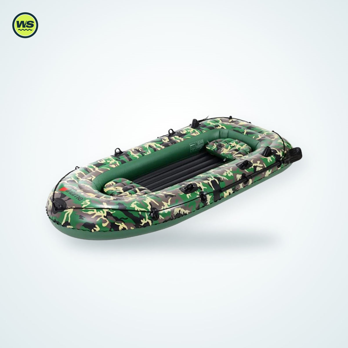 Camo Inflatable Fishing Boat (2–4 Person) — studio view 2