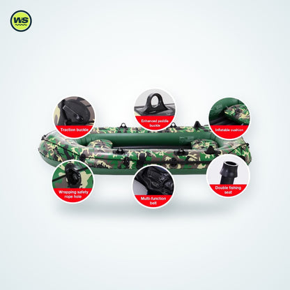 Camo Inflatable Fishing Boat (2–4 Person) — studio view 3