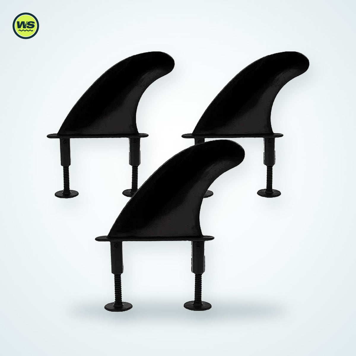 Soft-Top Surfboard Fin Set with Screws — studio view 4