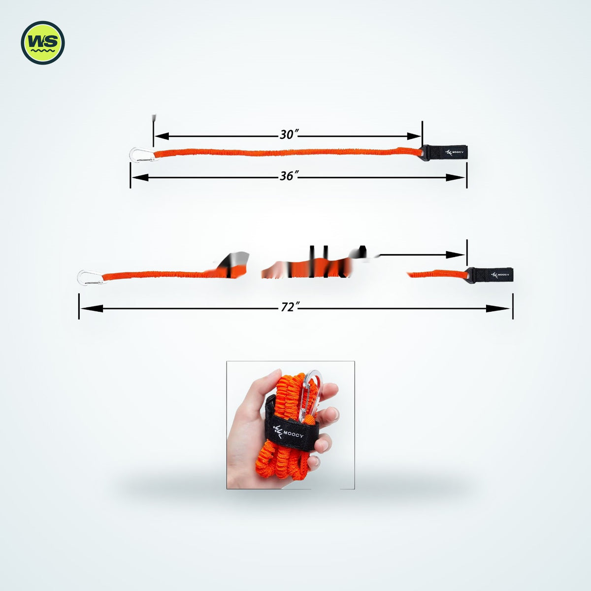 Coiled Kayak Paddle Leash — studio view 1