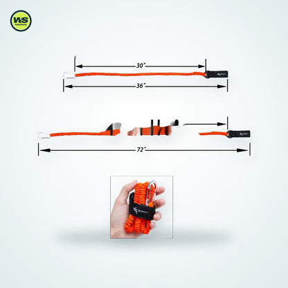 Coiled Kayak Paddle Leash — studio view 1