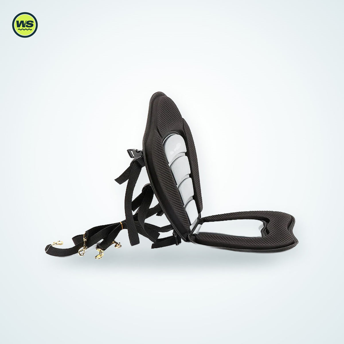 Padded Kayak Seat with Rear Storage Bag — studio view 1