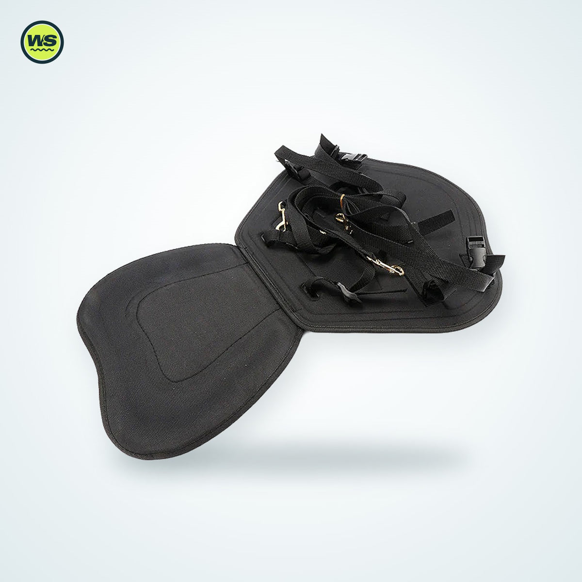 Padded Kayak Seat with Rear Storage Bag — studio view 2