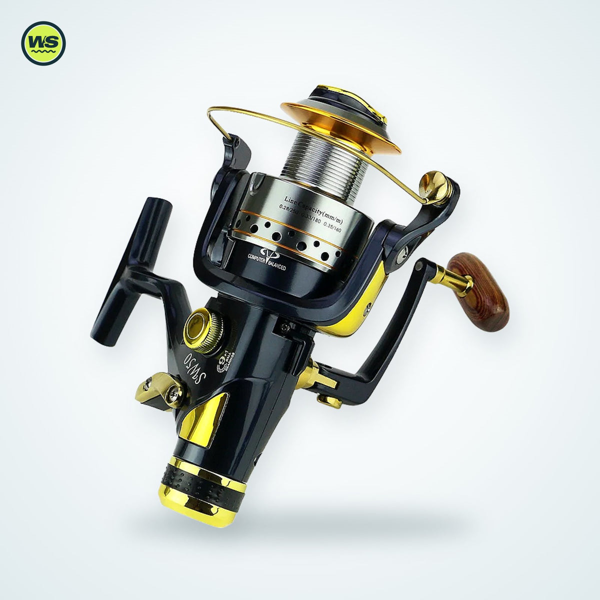 Front & Rear Drag Spinning Reel (SW50/SW60) — studio view 2