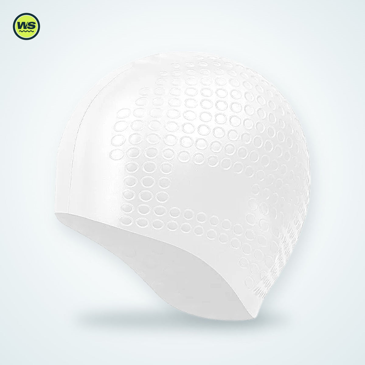 Silicone Ear-Pocket Swim Cap — studio view 3