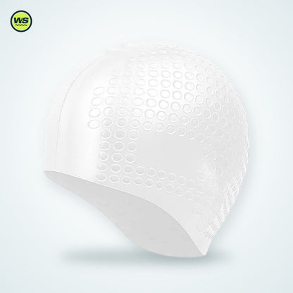 Silicone Ear-Pocket Swim Cap — studio view 3