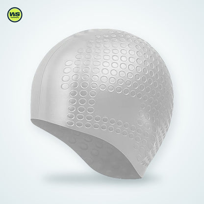 Silicone Ear-Pocket Swim Cap — studio view 4