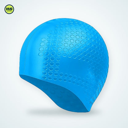 Silicone Ear-Pocket Swim Cap — studio view 6