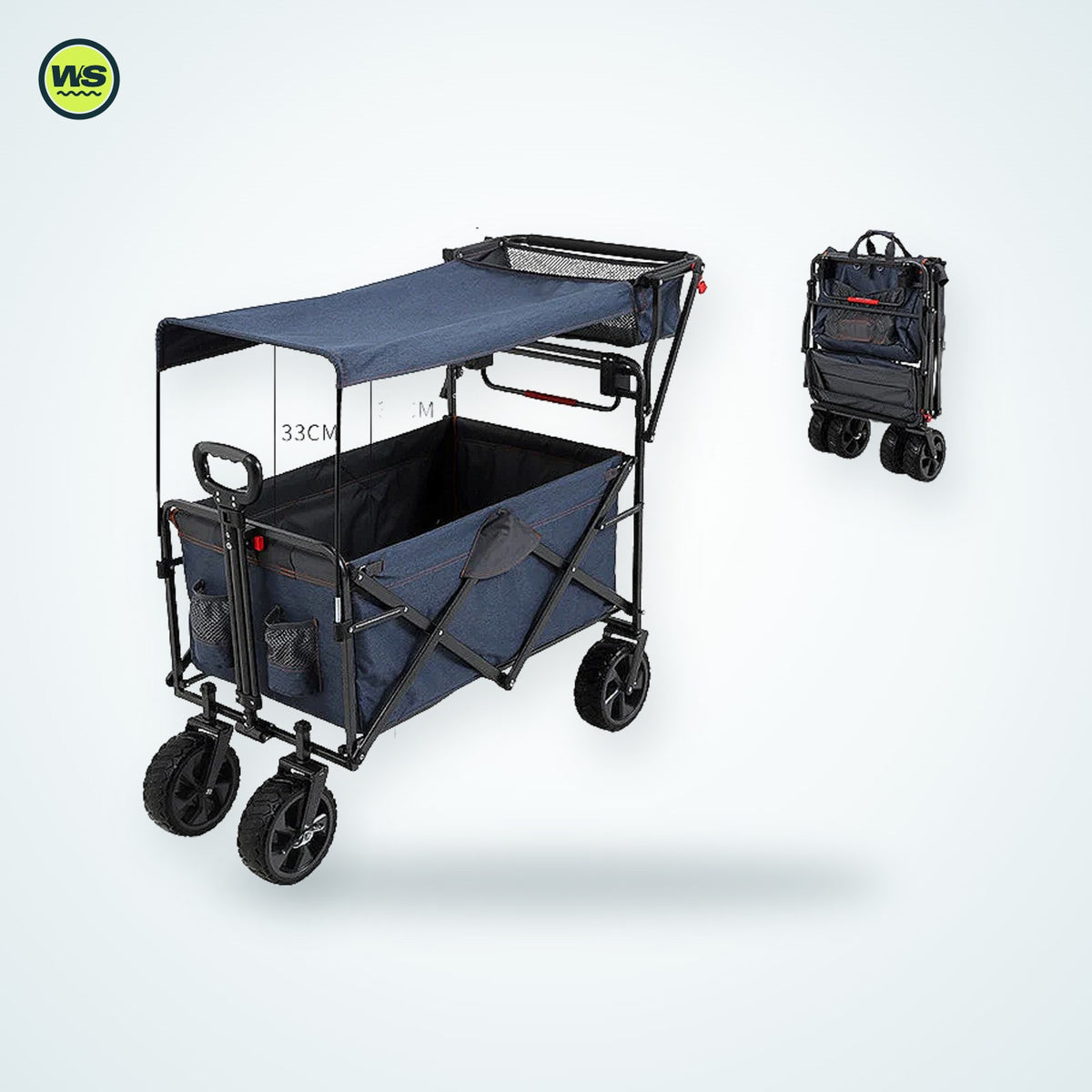 Folding Beach & Camping Wagon (+ Add-ons) — studio view 3