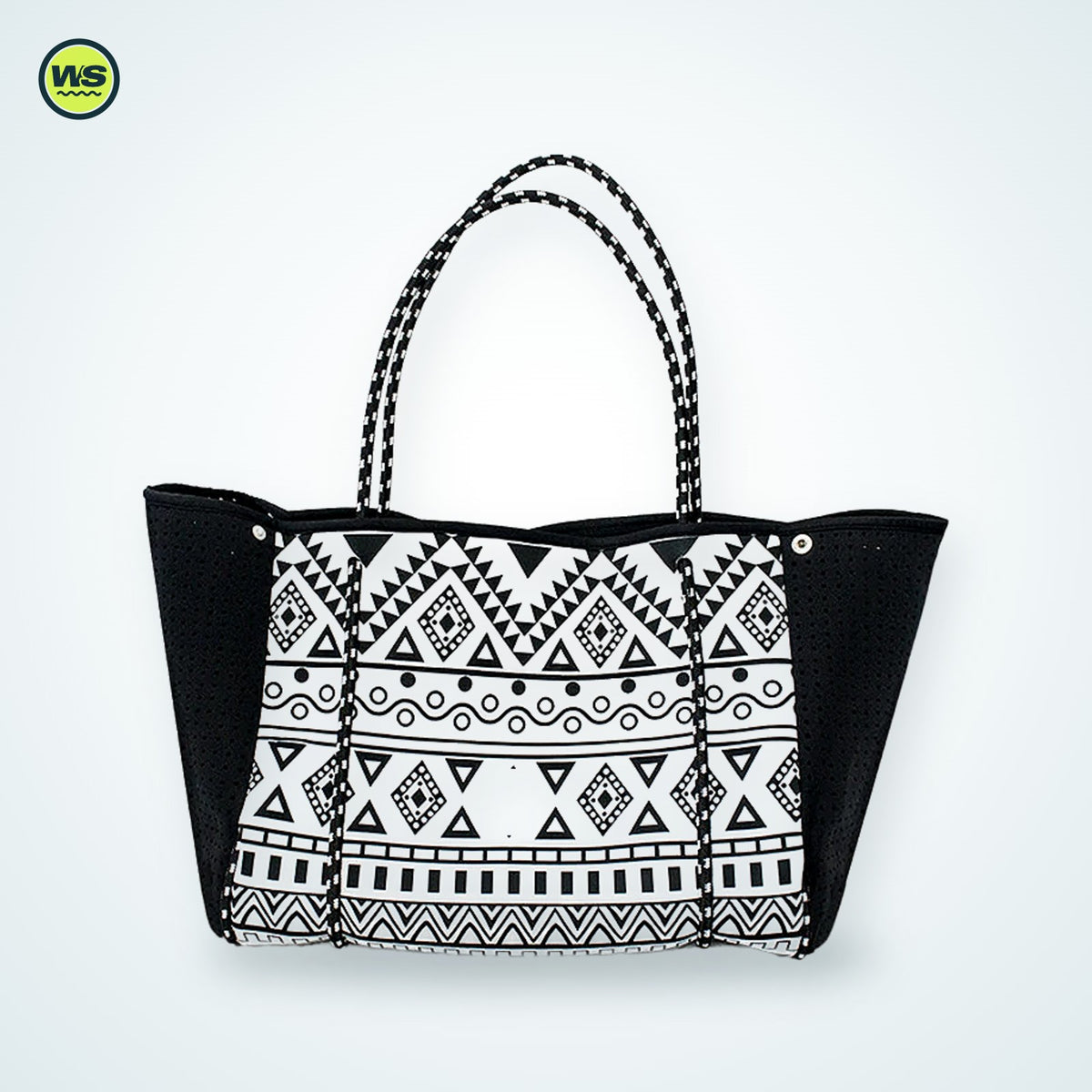 Coral Print Large Beach Tote — studio view 3