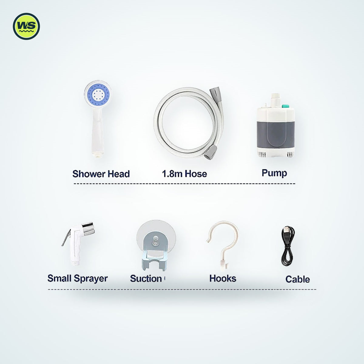 Rechargeable Portable Pump Shower — studio view 1