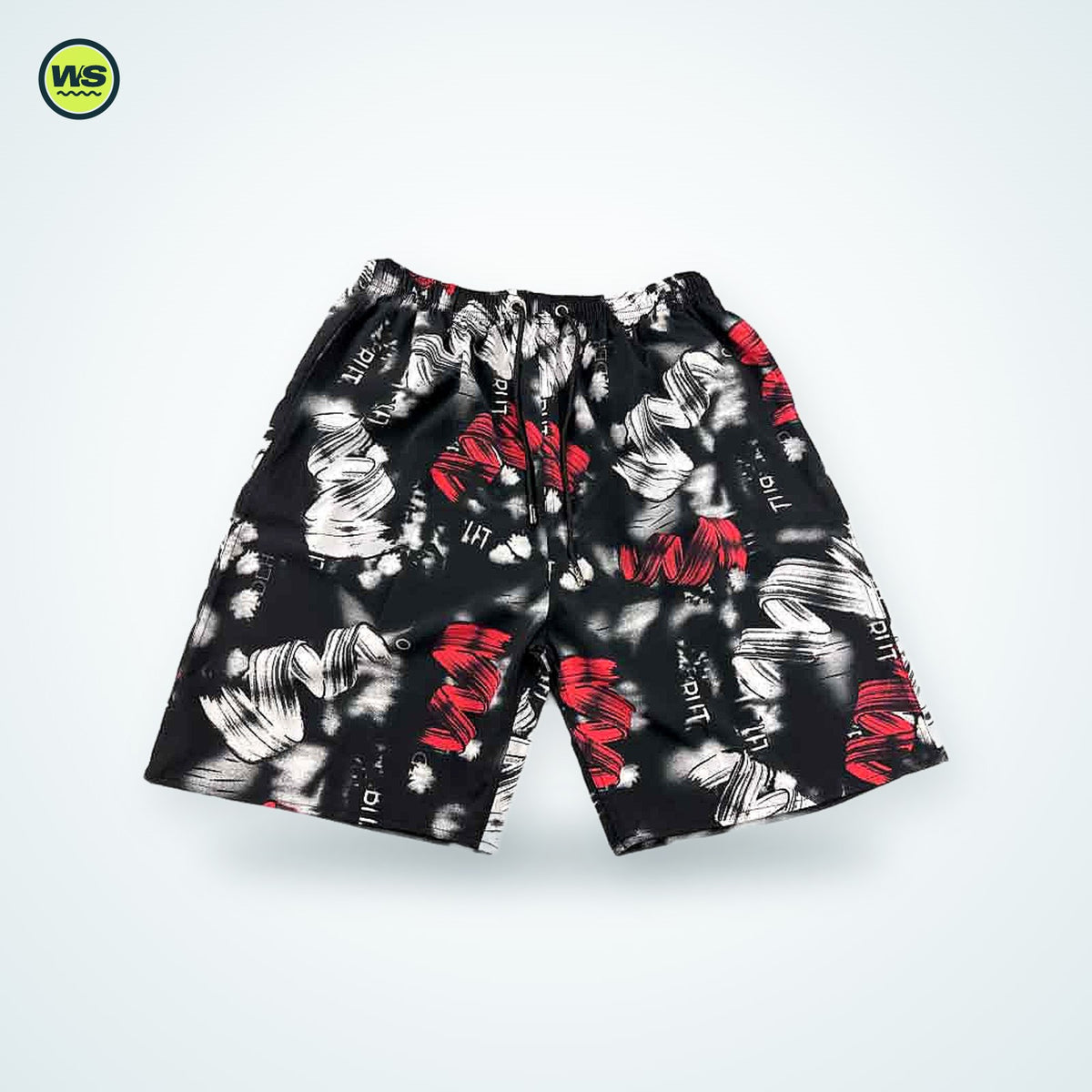 Printed Drawstring Beach Shorts — studio view 5