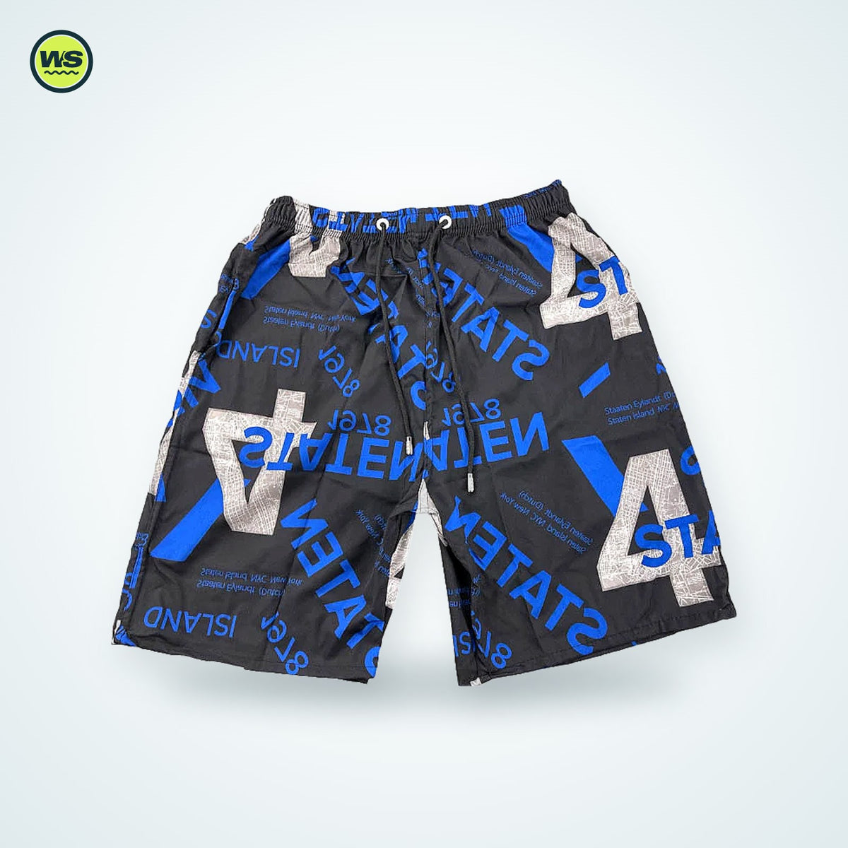 Printed Drawstring Beach Shorts — studio view 7