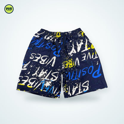 Printed Drawstring Beach Shorts — studio view 9