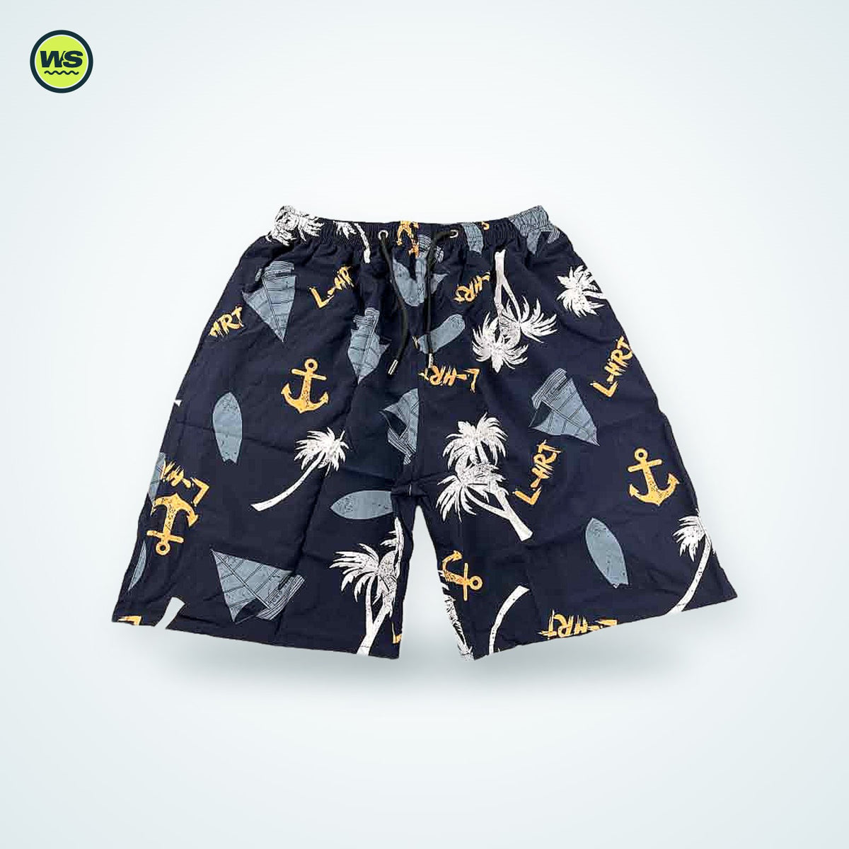 Printed Drawstring Beach Shorts — studio view 10