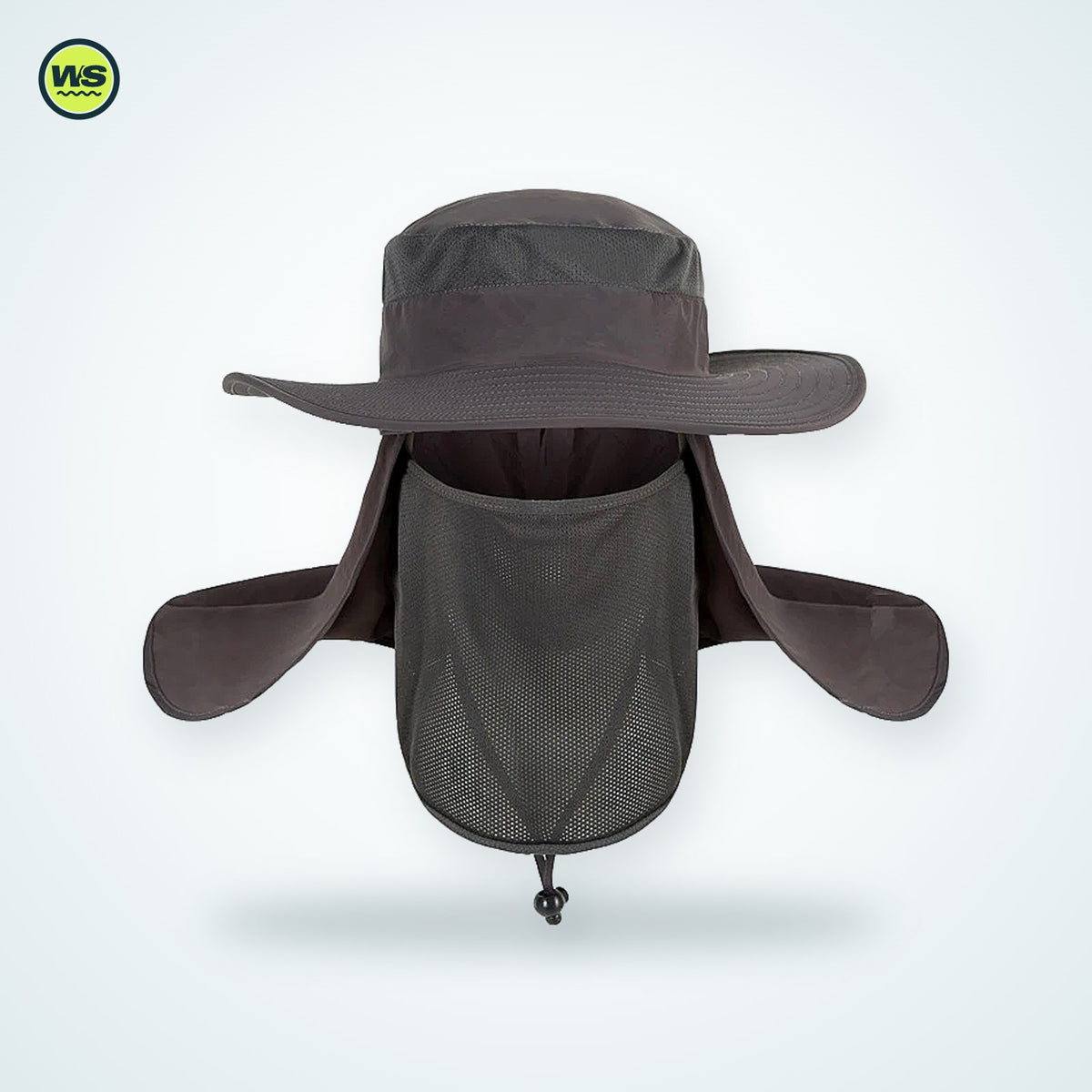 Wide-Brim Sun Hat with Neck Flap — studio view 8