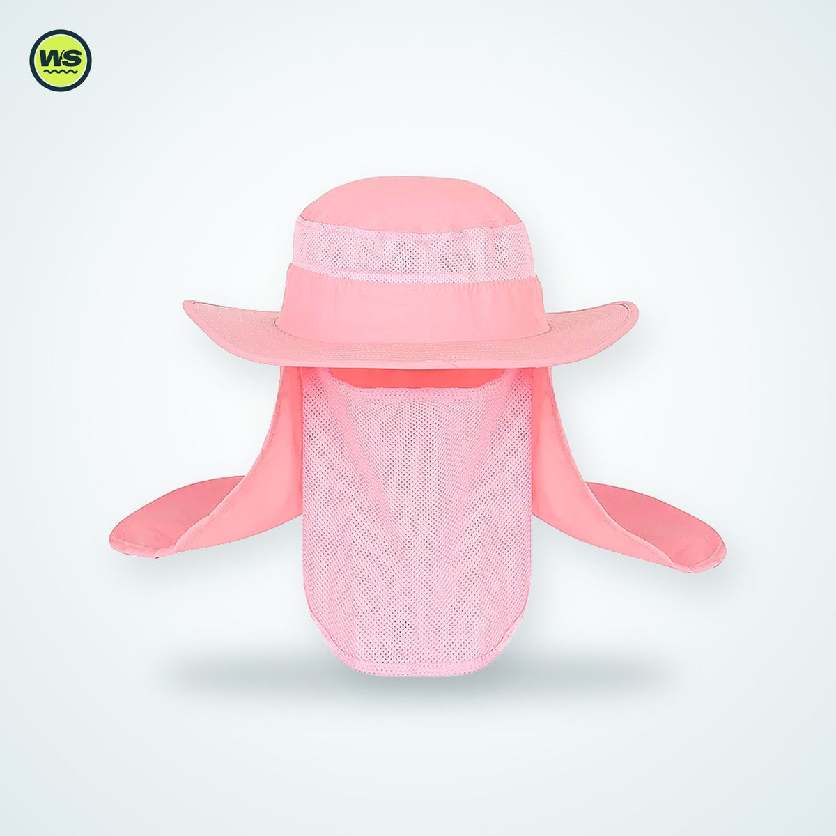 Wide-Brim Sun Hat with Neck Flap — studio view 9