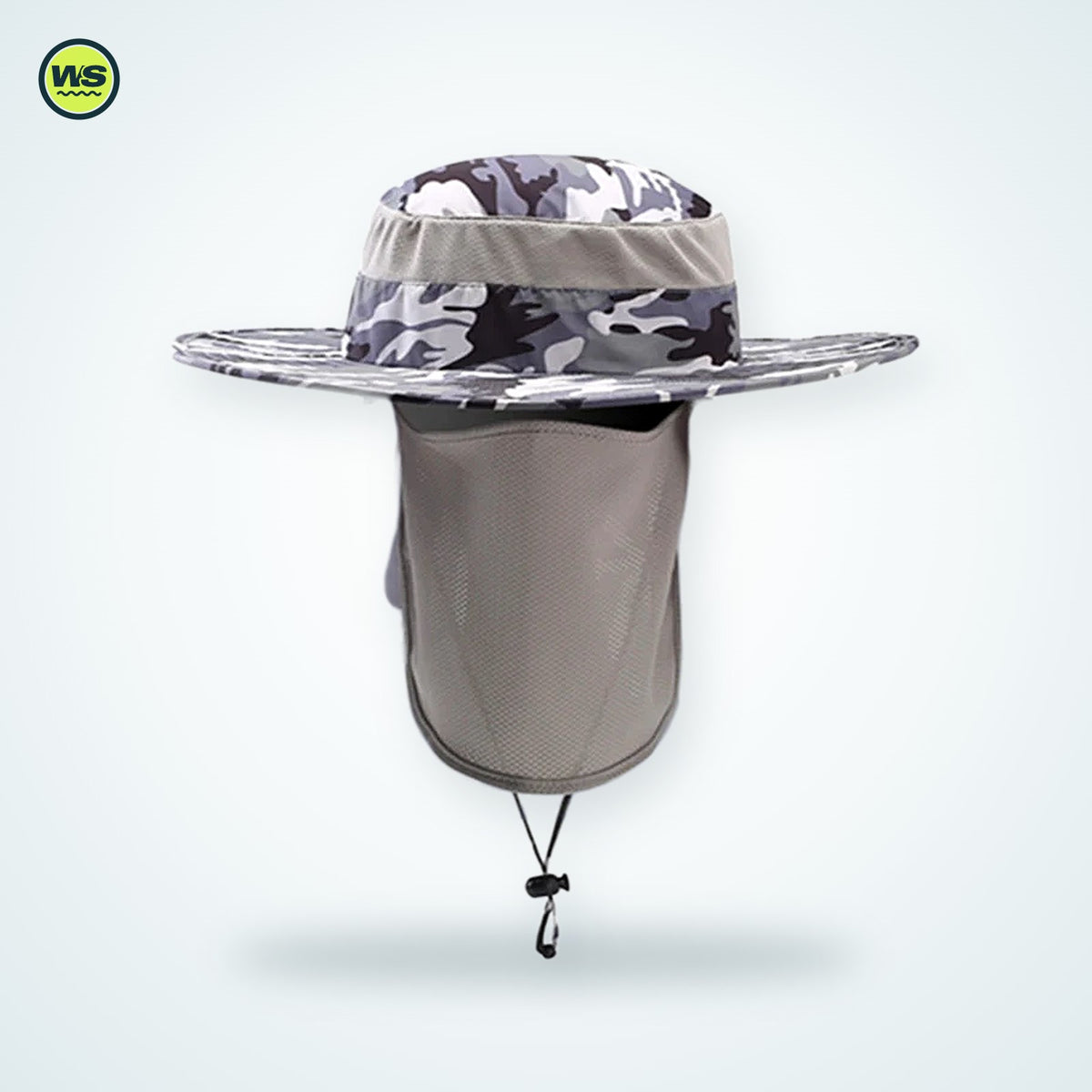 Wide-Brim Sun Hat with Neck Flap — studio view 12